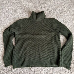Women's Olive Green Turtleneck Sweater